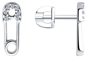 Серьги SOKOLOV 94025954 вес 1.65 г серебро, фианит купить,10895