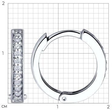 Серьги SOKOLOV 94026678 вес 2.02 г серебро, фианит купить,20520