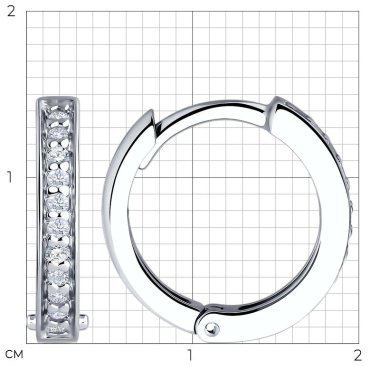 Серьги SOKOLOV 94026678 вес 2.02 г серебро, фианит купить,20520