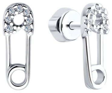 Серьги SOKOLOV 94025954 вес 1.65 г серебро, фианит купить,10895