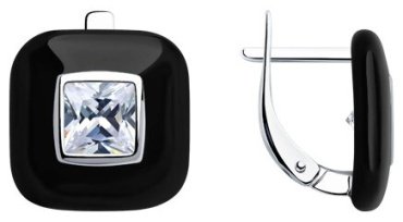 Серьги Diamant 94-120-01801-1 вес 6.03 г серебро, фианит купить,24932