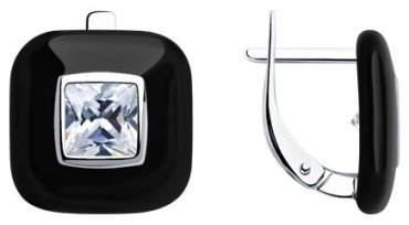 Серьги Diamant 94-120-01801-1 вес 6.03 г серебро, фианит купить,24932
