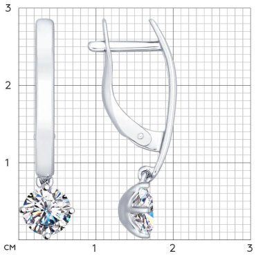Серьги SOKOLOV 94022297 вес 2.76 г серебро, фианит купить,15210