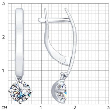 Серьги SOKOLOV 94022297 вес 2.76 г серебро, фианит купить,15210
