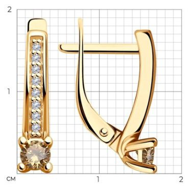 Серьги Diamant 93-120-01573-2 вес 2.36 г серебро, фианит купить,14238