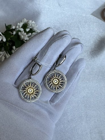 Серьги Красная пресня 33899981-1 вес 8.4 г серебро, фианит купить,28097