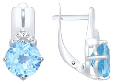 Серьги SOKOLOV 92021806 вес 3.71 г серебро, фианит купить,27218