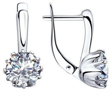 Серьги Diamant 94-120-01218-1 вес 3.34 г серебро, фианит купить,14589