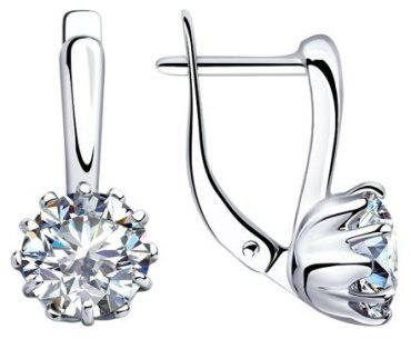 Серьги Diamant 94-120-01218-1 вес 3.34 г серебро, фианит купить,14589