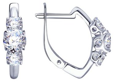 Серьги Diamant 94-120-01217-1 вес 2.76 г серебро, фианит купить,18334
