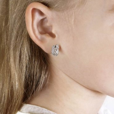 Серьги AQUAMARINE 400540А.5 вес 2.44 г серебро, фианит купить,20777