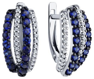 Серьги SOKOLOV 88020083_s вес 3.91 г серебро, корунд, фианит купить,NaN