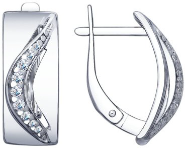 Серьги SOKOLOV 94022653 вес 3.02 г серебро, фианит купить,21273