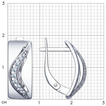 Серьги SOKOLOV 94022653 вес 3.02 г серебро, фианит купить,21273