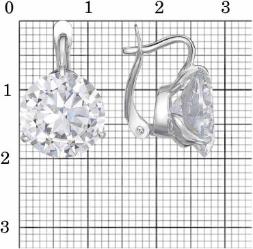 Серьги Красная пресня 3381637ДП вес 11 г серебро, фианит купить,29084