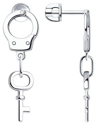Серьги SOKOLOV 94024085 вес 3.55 г серебро, без вставок купить,13622