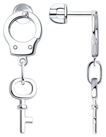 Серьги SOKOLOV 94024085 вес 3.55 г серебро, без вставок купить,13622