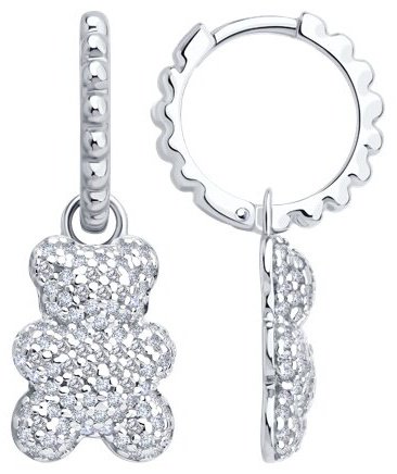 Серьги SOKOLOV 94027103 вес 4.76 г серебро, фианит купить,23988