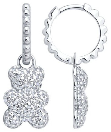 Серьги SOKOLOV 94027103 вес 4.76 г серебро, фианит купить,23988