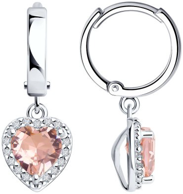 Серьги SOKOLOV 92022933 вес 3.16 г серебро, ситалл, фианит купить,30240