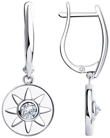 Серьги SOKOLOV 94024049-sk17 вес 3.95 г серебро, фианит купить,42726