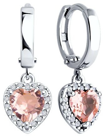 Серьги SOKOLOV 92022933 вес 3.16 г серебро, ситалл, фианит купить,30240