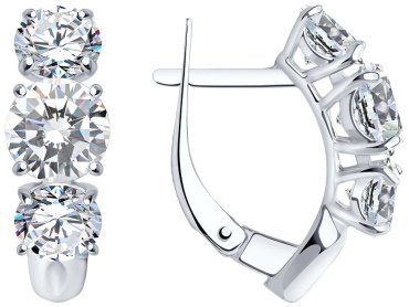 Серьги SOKOLOV 94022963 вес 3.55 г серебро, фианит купить,NaN