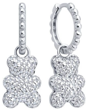 Серьги SOKOLOV 94027103 вес 4.76 г серебро, фианит купить,23988