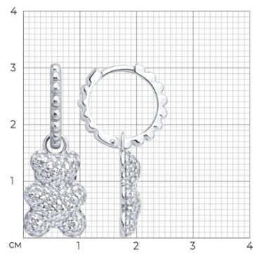 Серьги SOKOLOV 94027103 вес 4.76 г серебро, фианит купить,23988