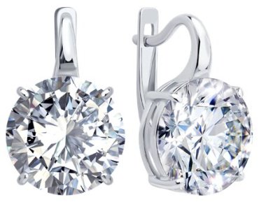 Серьги Diamant 94-120-02334-1 вес 7.2 г серебро, фианит купить,24300