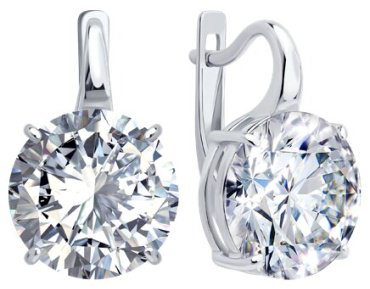 Серьги Diamant 94-120-02334-1 вес 7.2 г серебро, фианит купить,24300