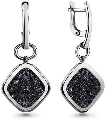 Серьги AQUAMARINE 33601 вес 4.36 г серебро, без вставок купить,34847