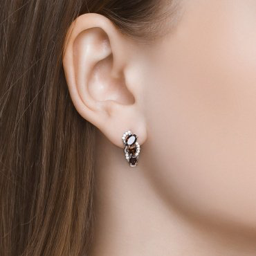Серьги SOKOLOV 92021140 вес 2.63 г серебро, фианит, гранат купить,19997