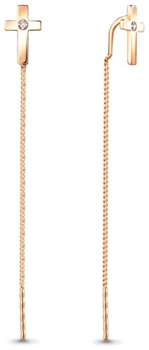 Серьги-цепочки AQUAMARINE 48533А.6 вес 1.45 г серебро, фианит купить,12825