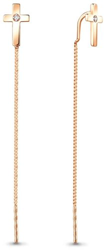 Серьги-цепочки AQUAMARINE 48533А.6 вес 1.45 г серебро, фианит купить,12825