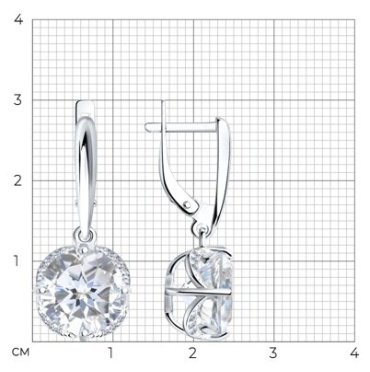 Серьги SOKOLOV 92020368 вес 4.53 г серебро, фианит купить,31400