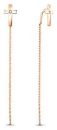 Серьги-цепочки AQUAMARINE 48533А.6 вес 1.45 г серебро, фианит купить,12825