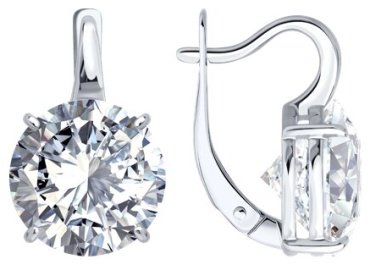 Серьги Diamant 94-120-02334-1 вес 7.2 г серебро, фианит купить,24300