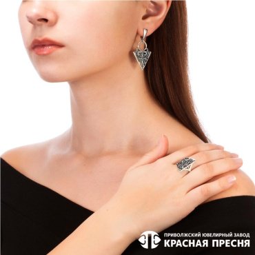 Серьги Красная пресня 33012544 вес 6.8 г серебро, без вставок купить,40952