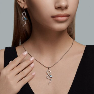 Серьги SOKOLOV 92022887 вес 7.93 г серебро, фианит, топаз купить,60534