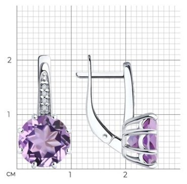 Серьги Diamant 94-320-02040-2 вес 3.46 г серебро, фианит купить,43180