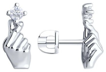 Серьги SOKOLOV 94026697 вес 3.54 г серебро, фианит купить,11878