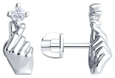Серьги SOKOLOV 94026697 вес 3.54 г серебро, фианит купить,11878