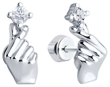 Серьги SOKOLOV 94026697 вес 3.54 г серебро, фианит купить,11878