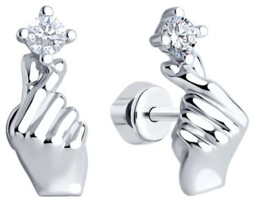 Серьги SOKOLOV 94026697 вес 3.54 г серебро, фианит купить,11878