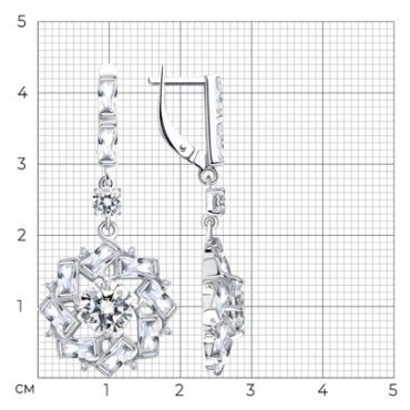 Серьги SOKOLOV 94023468 вес 7.11 г серебро, фианит купить,59101