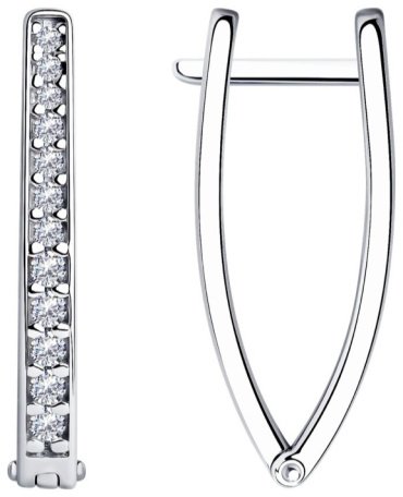 Серьги SOKOLOV 94025110 вес 3.41 г серебро, фианит купить,23510