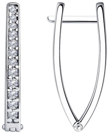 Серьги SOKOLOV 94025110 вес 3.41 г серебро, фианит купить,23510
