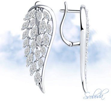 Серьги SOKOLOV 94026635 вес 6.59 г серебро, фианит купить,32949