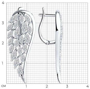 Серьги SOKOLOV 94026635 вес 6.59 г серебро, фианит купить,32949